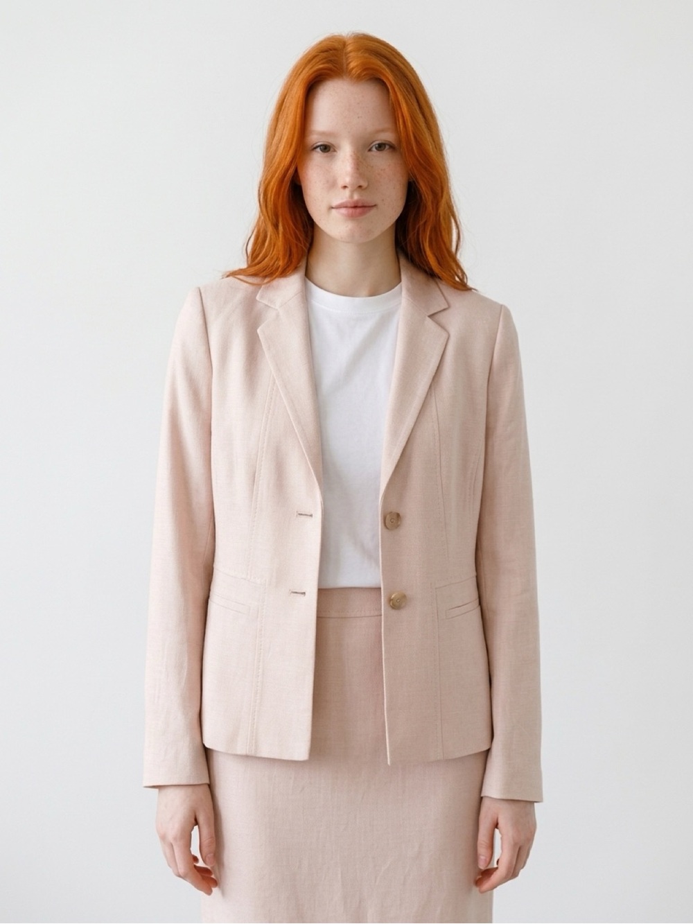 Calvin Klein Women's soft pink suit Blazer and skirt